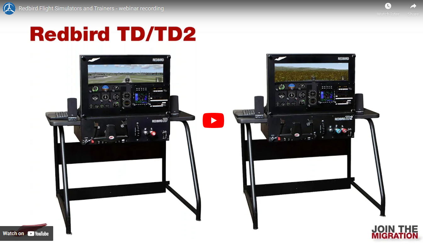 Redbird Flight Simulators and Trainers webinar recording Flight Sim
